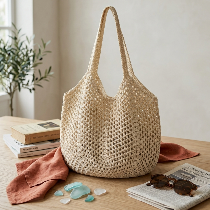 Willa | Hand-Knitted Hollow Woven Shoulder Bag