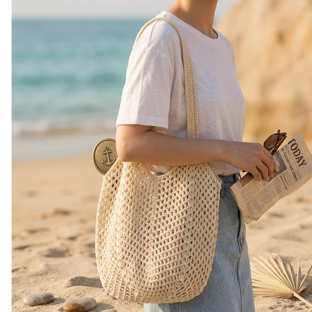 Willa | Hand-Knitted Hollow Woven Shoulder Bag