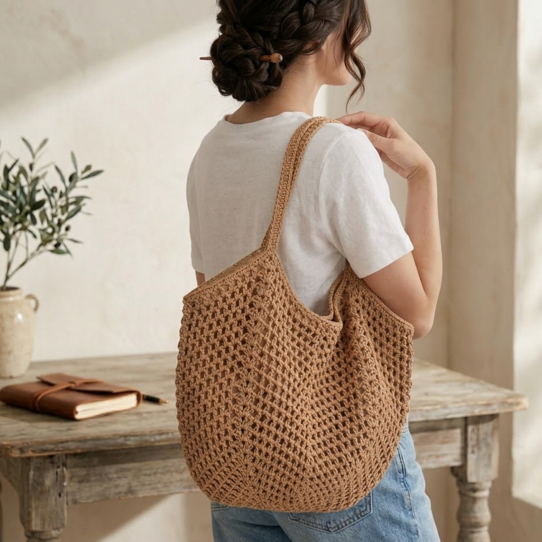 Willa | Hand-Knitted Hollow Woven Shoulder Bag